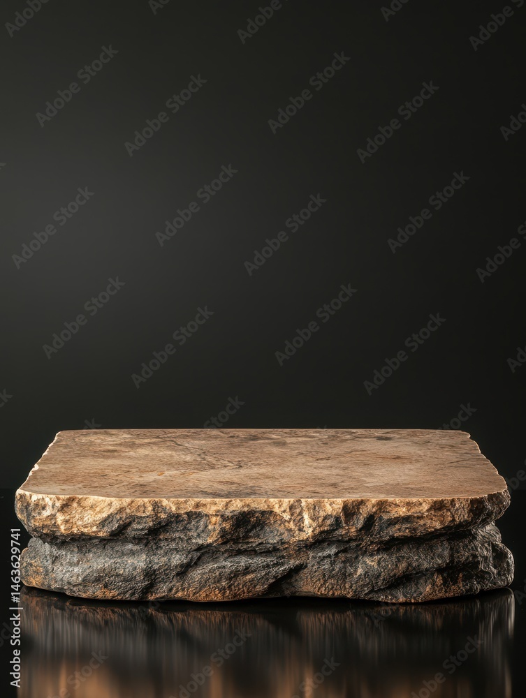 Fototapeta premium Stone product display platform studio shot minimal background natural surface textured rock geology presentation
