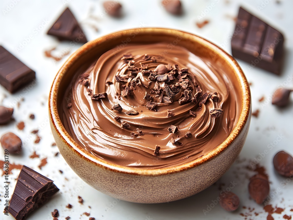 chocolate dessert, cocoa swirl, sweet indulgence, retro diner vibe, tracking shot, hidden observer perspective, vibrant colors, cheerful mood, bright city lights, bokeh, shallow depth of field