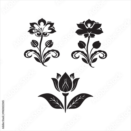 Elegant Flower Vector Illustration in Soft Pastel Colors