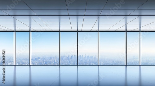 Modern Office Interior with Cityscape View