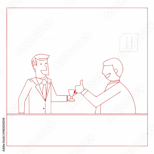 Business professionals clinking glasses celebrating success with a positive gesture