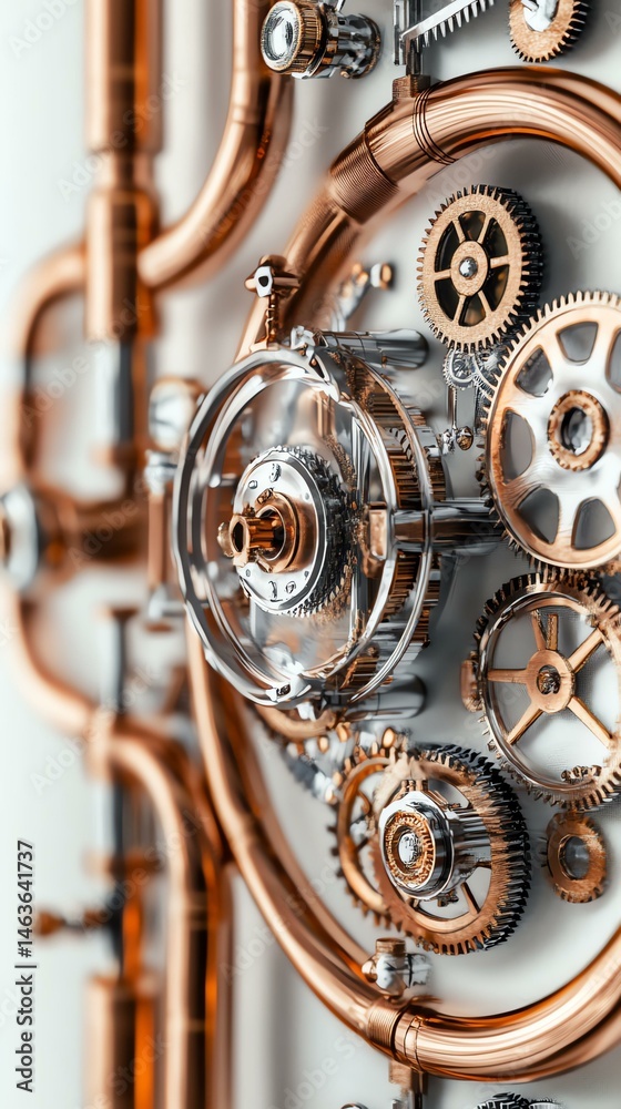 Obraz premium Intricate clockwork machinery design close-up.