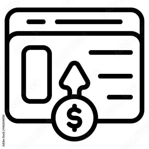 Subscription income Line Icon