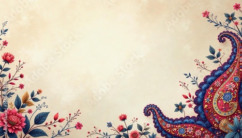 Subtle paisley print on a soft, muted background , print, muted, textile