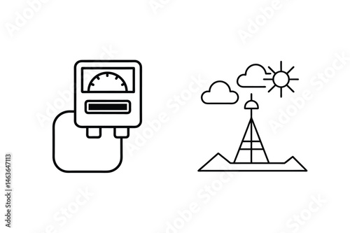 Vector illustration of a measuring instrument and weather station concept isolated on a white background