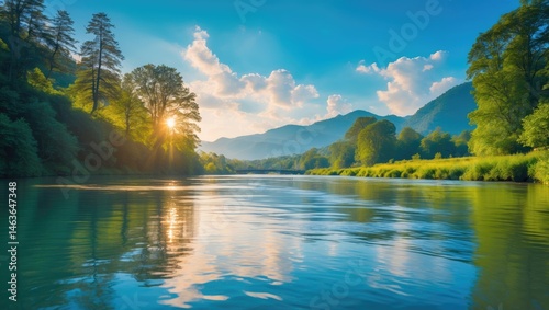 Clear day alongside the river