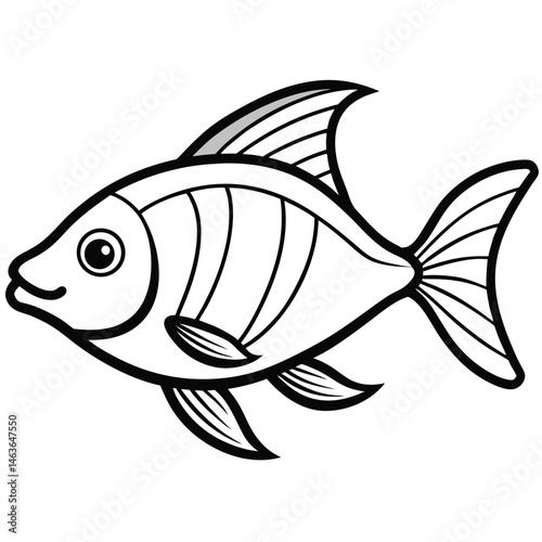 Vector illustration of a fish on a white background