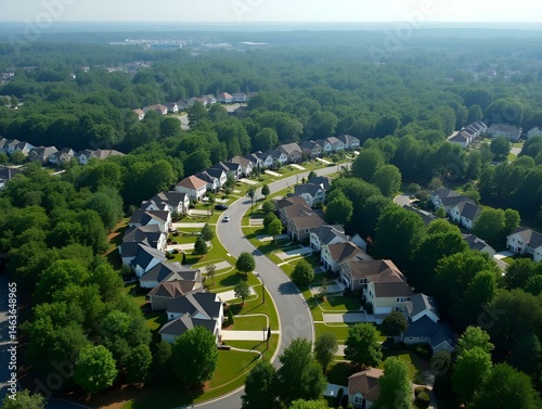 Obraz na płótnie Aerial view of a beautiful sub division in Suburbs of Atlanta , GA USA w salonie
