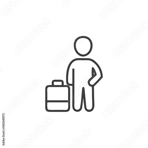 Traveler with Suitcase Icon - Ideal for Travel Websites, Tourism Apps, Business Trip Planning, Relocation Services and Vacation Booking Platforms