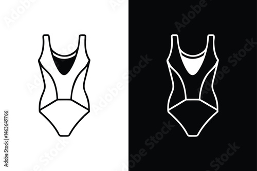 Outline Swimsuit Icon. Vector Sign for Women’s Swimwear