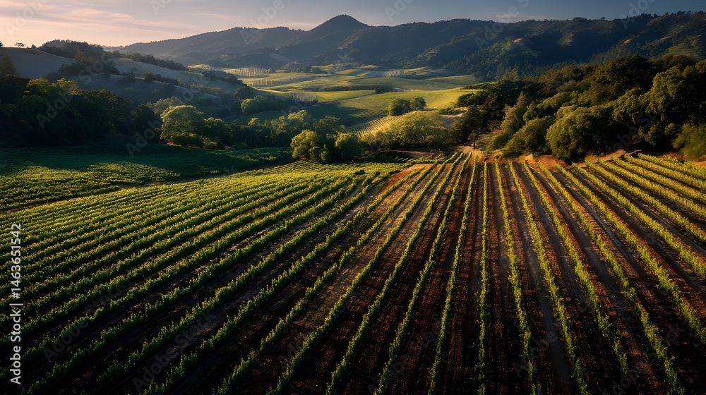 Obraz premium Experience Recently Remodeled Vineyard Terrace with Fertile Tilled Soil Elevating Organic Grape Flavors and Sustainability
