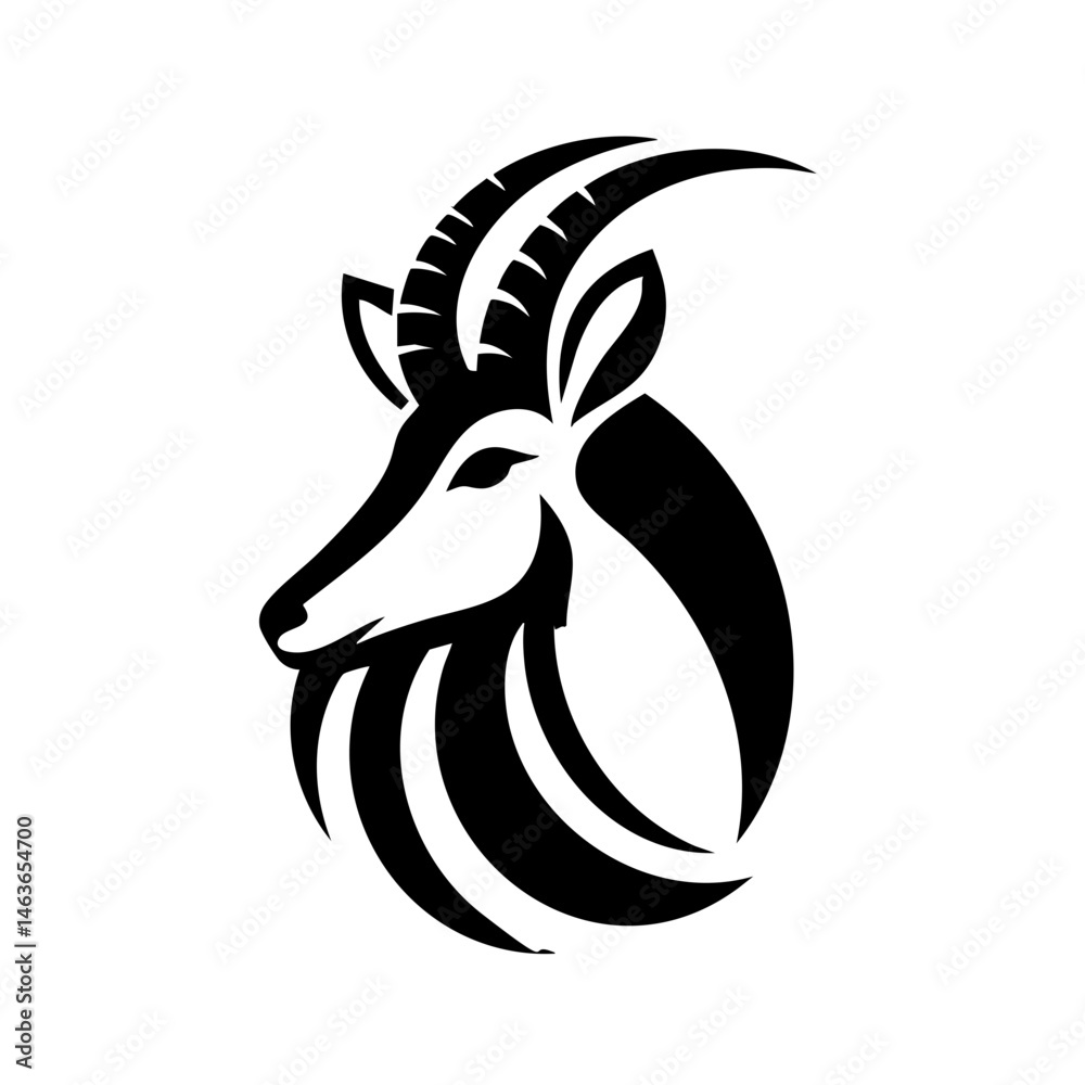 Sable Antelope Symbol Shape Logo