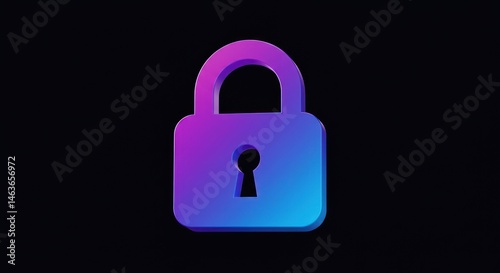 A stylized blue and purple padlock icon against a dark background.
