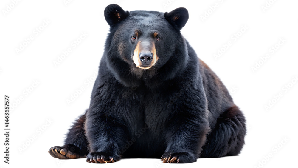 Fototapeta premium black bear wildlife mammal animal isolated on white background