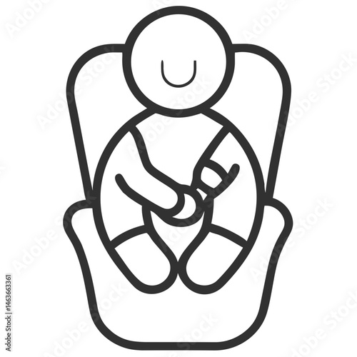 Baby in a Safety Car Seat Icon for Blogs, Safety Awareness, and Parenting Guides