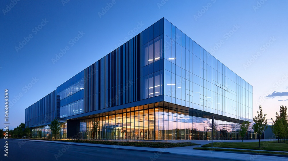 A sleek, modern building with a reflective glass facade and sharp architectural lines, standing tall as a symbol of innovation and success A sleek, modern building with a reflective glass facade and sharp architectural lines, standing tall as a symbol of innovation and success