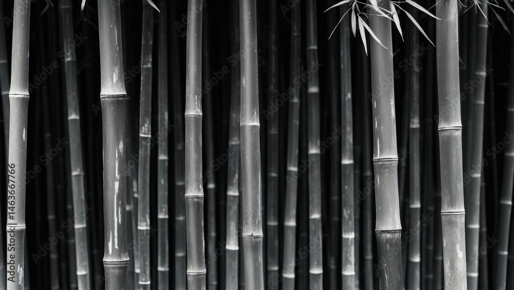 Obraz premium Dark Grey Bamboo Design for Wallpaper and Decorative Backgrounds