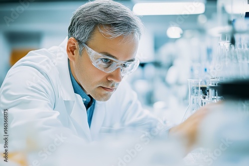 Focused Scientist in Modern Laboratory Setting