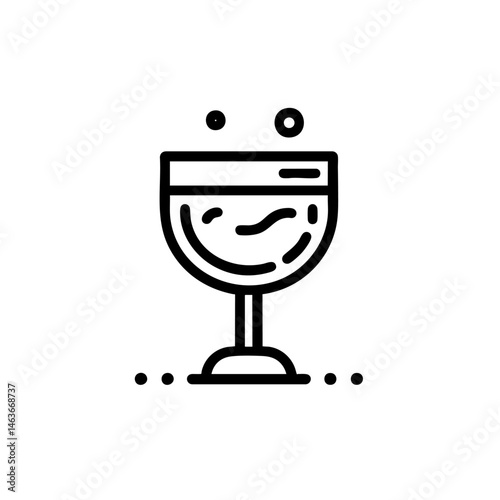 Wine Glass Icon, Elegant Drink Design