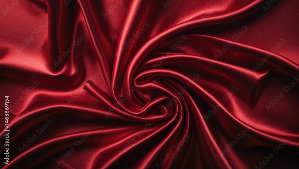 Fototapeta premium Elegant silk or satin backdrop with abstract pattern, showcasing luxury fabric texture and draped style, viewed from top with space for text and decorative elements.