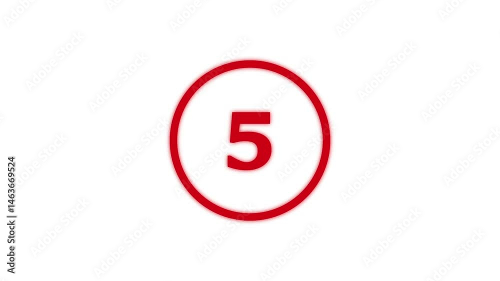Number countdown from 10 to 0 ,countdown video of 10 seconds to 1 second