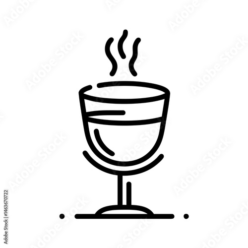 Hot Drink in a Glass, Cozy Beverage Illustration
