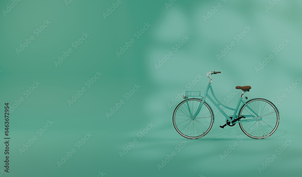 Fototapeta premium blue tosca bike on a wall 3d rendering