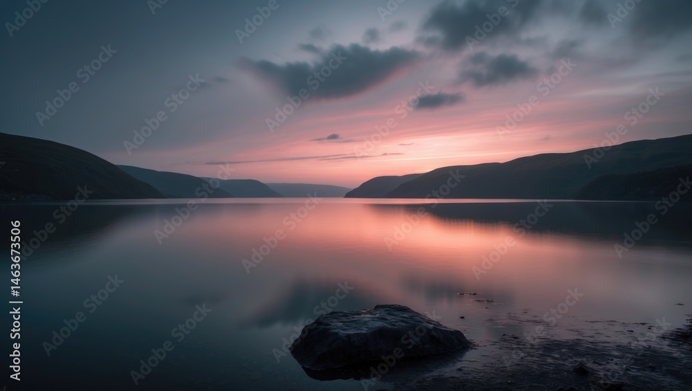 Naklejka premium Evening Sunset at Lough