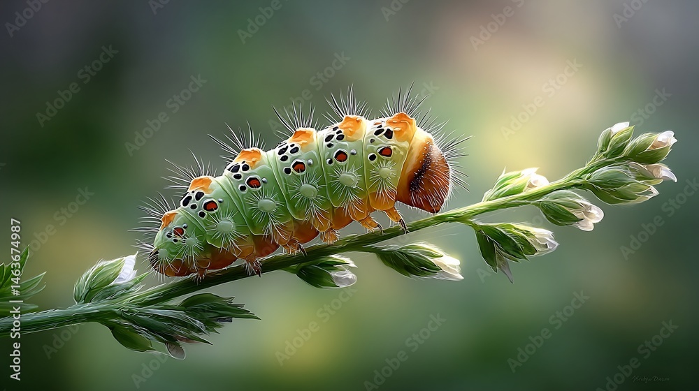 Close-up of vibrant caterpillar Close-up of vibrant caterpillar