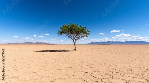 Obraz na płótnie Resilient Tree in Arid Desert Landscape Facing Habitat Loss w salonie