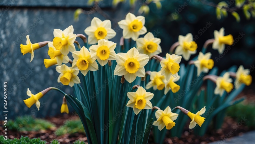 Obraz premium Spring scene with yellow daffodils