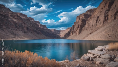 Lake Mead situated directly behind the Dam