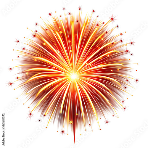 Firework isolated on transparent background.