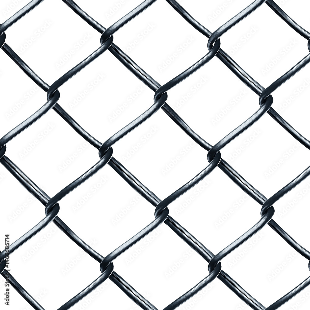 chain link fence with barbed wire mesh pattern isolated on transparent white background, clipping path chain link fence with barbed wire mesh pattern isolated on transparent white background, clipping path
