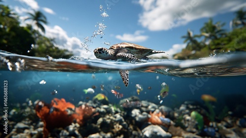 Obraz na płótnie Impact of Oil Spills on Coastal Marine Ecosystems and Wildlife w salonie