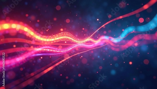 Blurred multicolored light streaks, dynamic energy flow, vibrant, visual, colorful