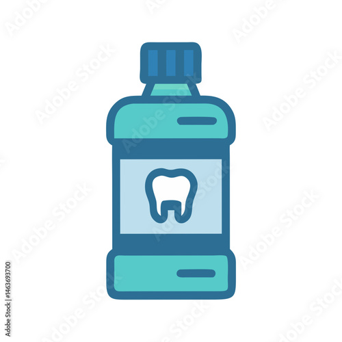 Mouthwash Bottle Icon Representing Oral Hygiene and Fresh Breath Care