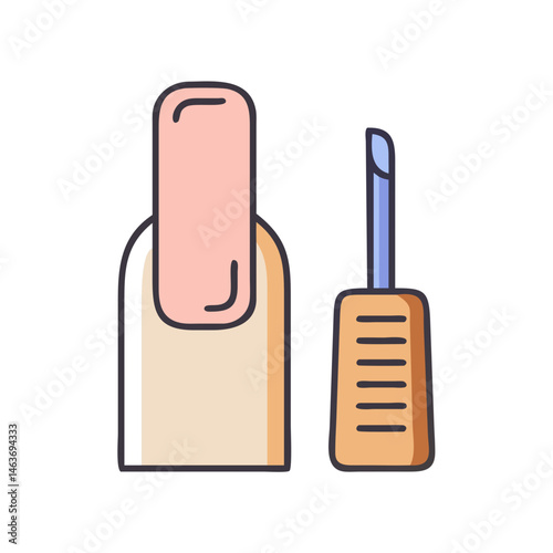 Nail Brush Representing Fingernail Hygiene Tool and Grooming Accessory