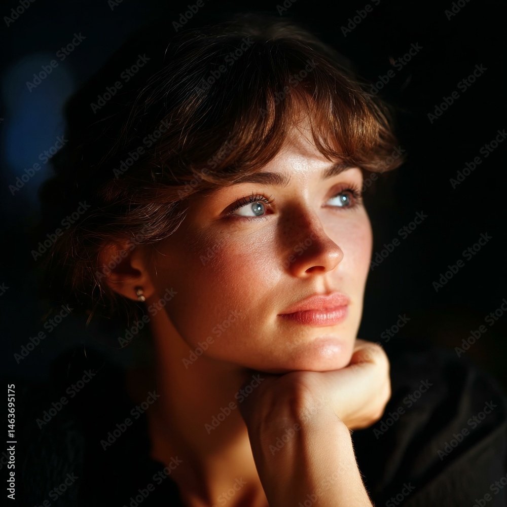 Close up portrait of a Caucasian woman