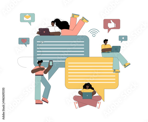 Chat messaging concept. Social networks, internet communication.eps