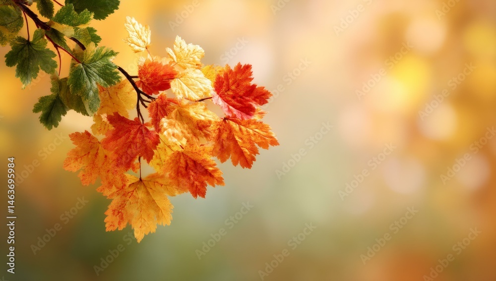 Autumn Leaves Branch Nature Background