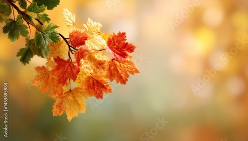 Obraz na płótnie Autumn Leaves Branch Nature Background w salonie