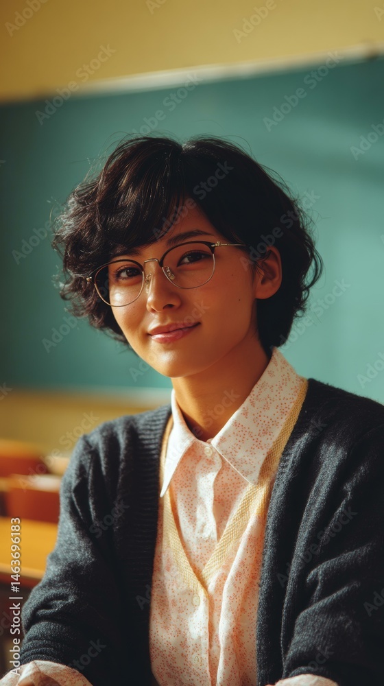 Asian Woman in a Classroom Setting