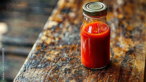 Homemade tomato sauce in a glass jar