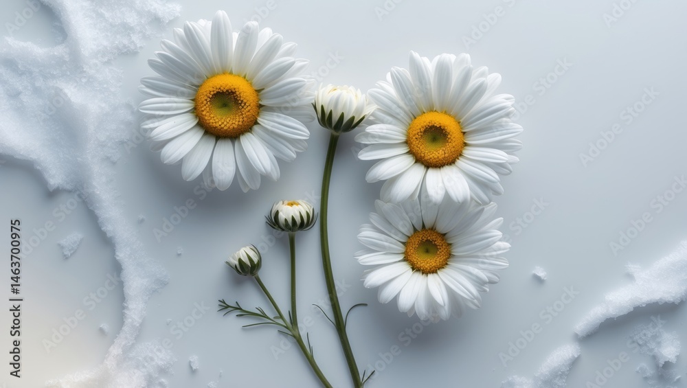 Obraz premium Isolated chamomile blooms with daisy flowers in a summer floral design