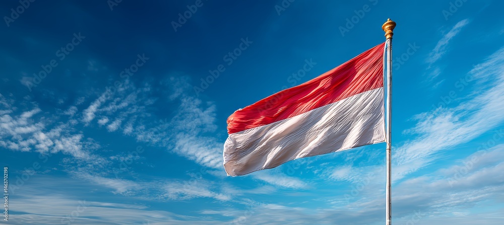 Indonesia flag. Generative AI technology.