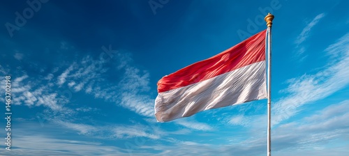 Obraz na płótnie Indonesia flag. Generative AI technology.
w salonie