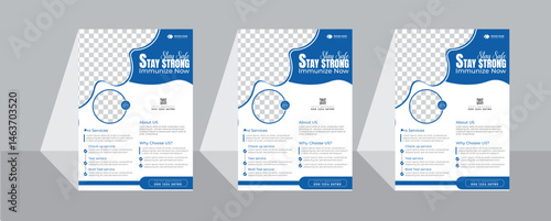 Medical flyer design Corporate healthcare and medical cove a4 flyer design template for print,Madical Flyer design layout modern with blue color size A4, modern healthcare promotion business medica