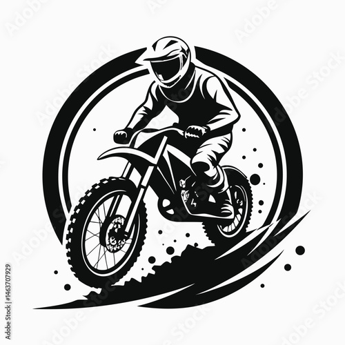 Extreme Dirt Bike Rider Jumping - Motocross Action Silhouette Clipart