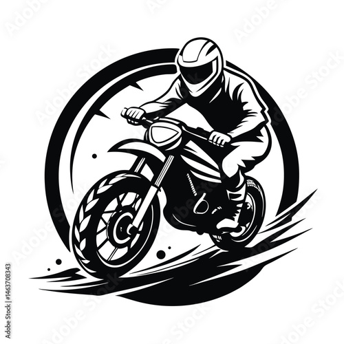 Extreme Dirt Bike Rider Jumping - Motocross Action Silhouette Clipart
